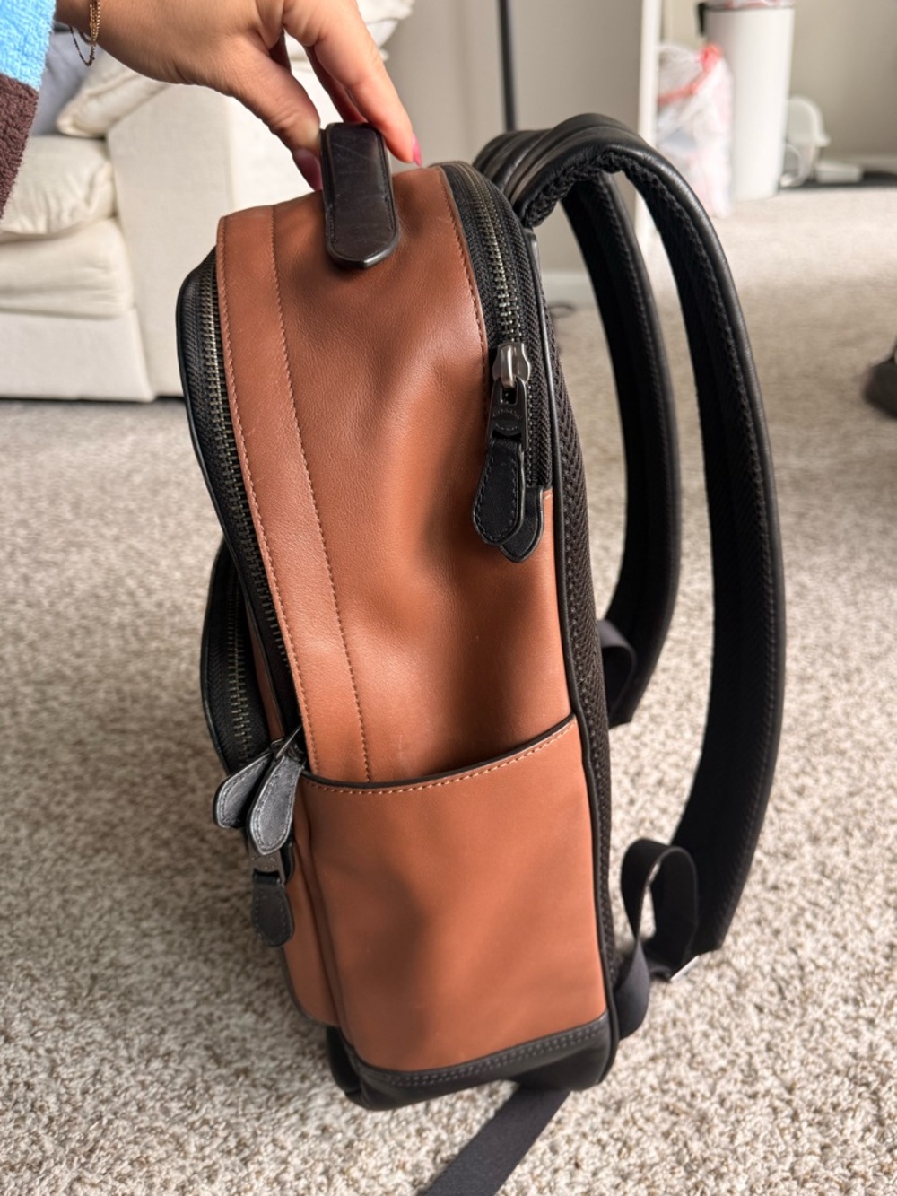 Coach Leather Backpack - Like New - Picture 3 of 7